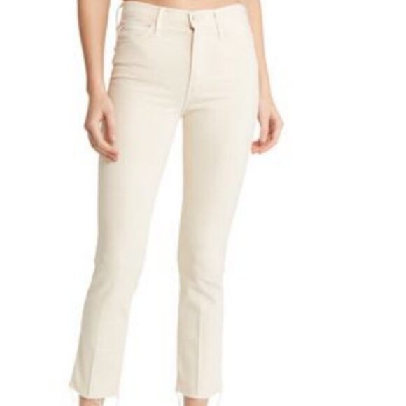 MOTHER Cream Straight Leg Jeans Ankle Length - Picture 1 of 8